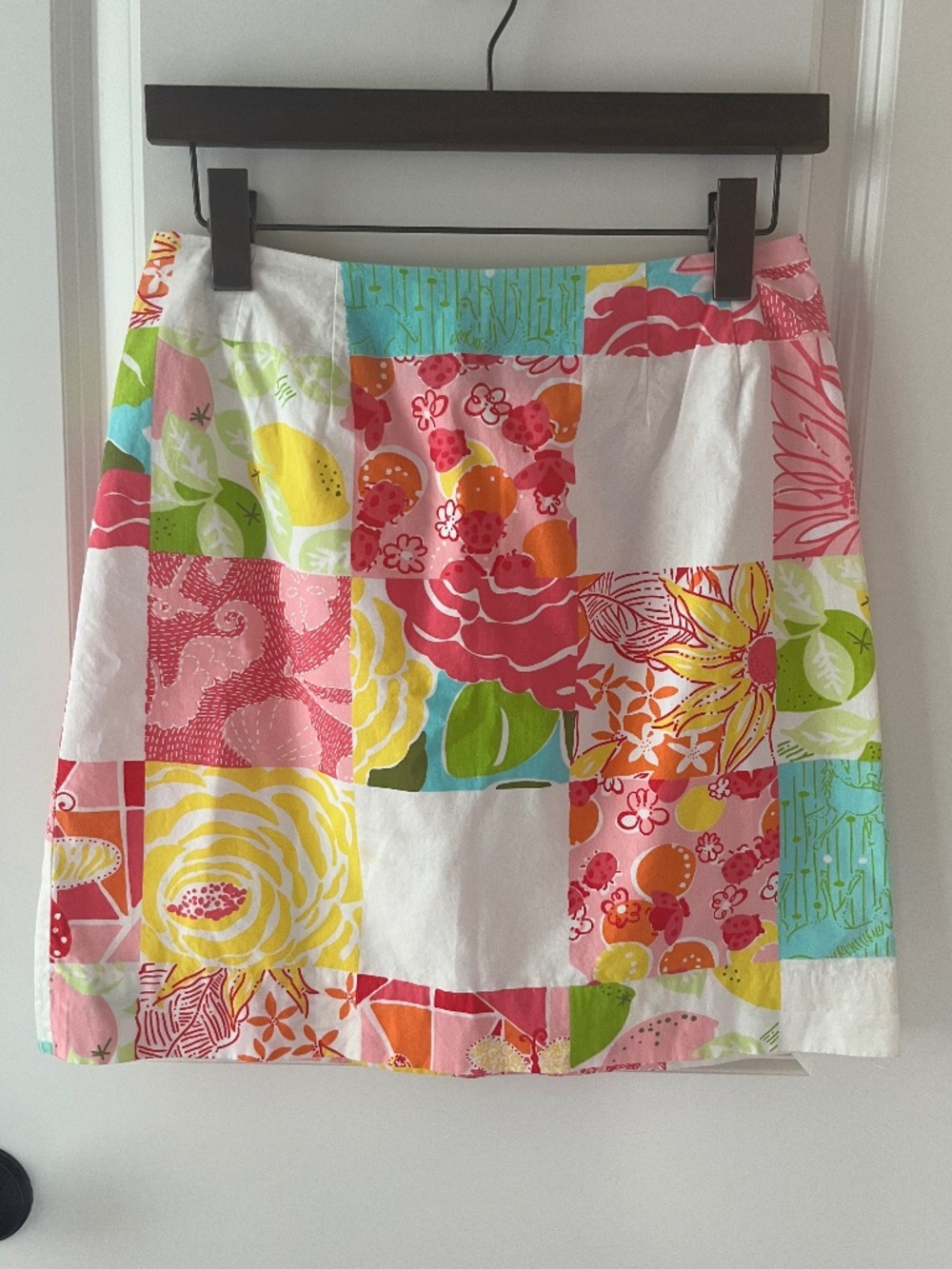 Lilly Pulitzer Patchwork Print Mini Skirt, Size 4